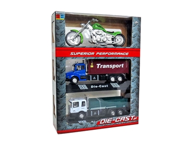 合金模型 回力货运车+摩托车套装 4款混 - HP1065572