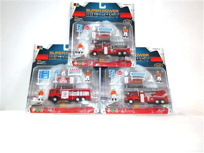 1:60回力合金模型 消防车+路标 3款混 - HP1065585