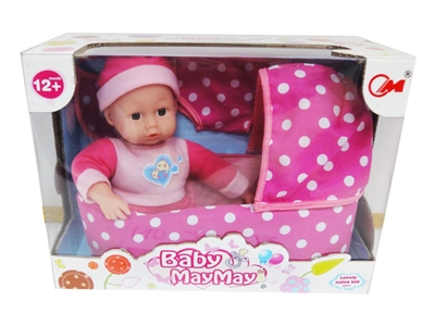 24CM COTTON BODY DOLL W/CABAS & 4 SOUNDS IC - HP1069924