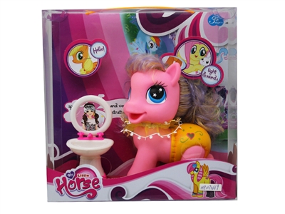 CARTOON VINYL HORSE w/light w/music including battery - HP1071669