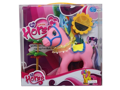 CARTOON VINYL HORSE w/light w/music including battery - HP1071674