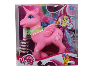 CARTOON VINYL HORSE w/light w/music including battery - HP1071675