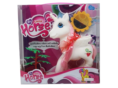 CARTOON VINYL HORSE w/light w/music including battery - HP1071677