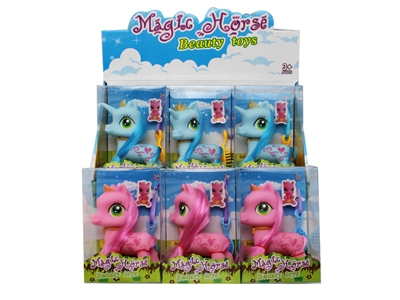 VINYL HORSE 2ASST.PINK/BLUE (6PCS/DISPLAY BOX) - HP1071827