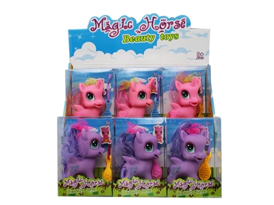 VINYL HORSE 2ASST.PINK/PURPLE (6PCS/DISPLAY BOX) - HP1071828