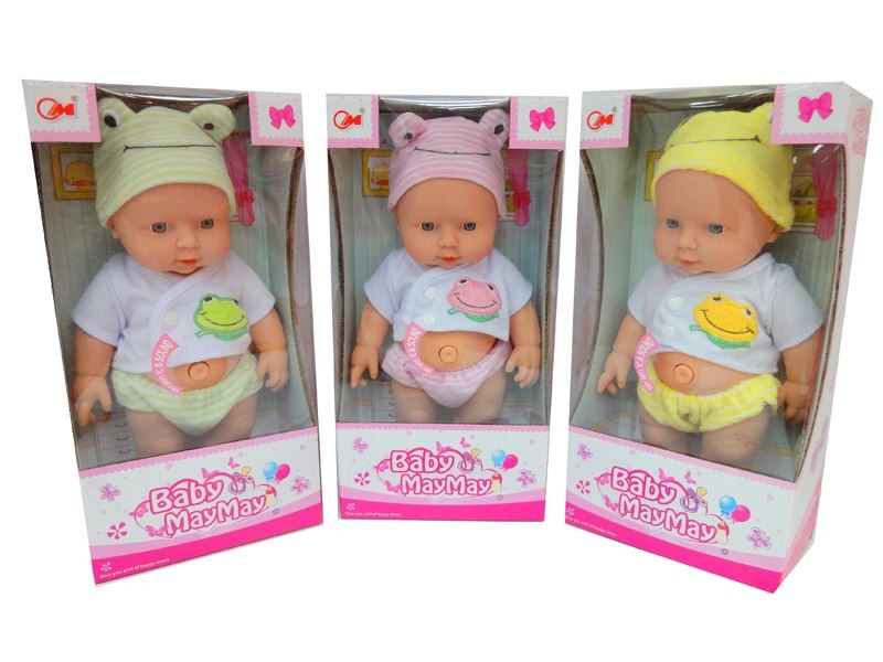 30CM PLASTIC BODY DOLL W/6 SOUNDS IC,3 COLORS,RED/GREEN/YELLOW - HP1071973