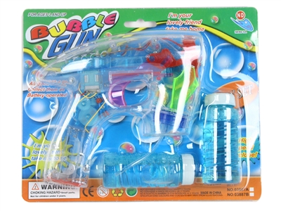 B/O TRANSPARENT BUBBLE GUN WITH 4 LED，2 BOTTLE LIQUID - HP1072054