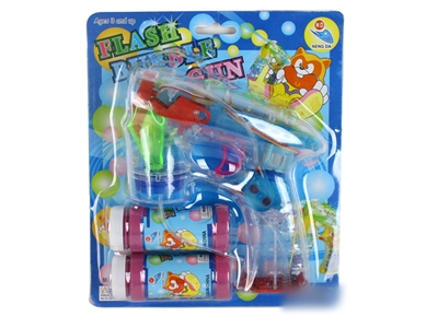B/O TRANSPARENT BUBBLE GUN WITH 4 LED，2 BOTTLE LIQUID - HP1072056