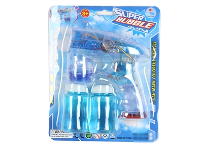 B/O TRANSPARENT BUBBLE GUN WITH 4 LED，MUSIC，2 BOTTLE LIQUID - HP1072060