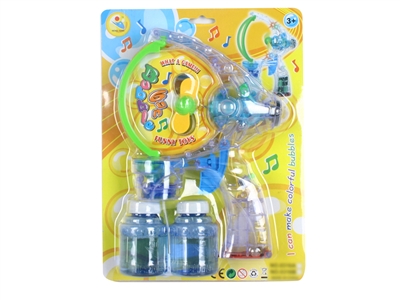 B/O TRANSPARENT BUBBLE GUN WITH 4 LED，MUSIC，2 BOTTLE LIQUID - HP1072061