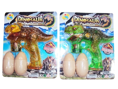 B/O DINOSAUR BUBBLE GUN WITH 5 LED，MUSIC，2 BOTTLE LIQUID - HP1072070
