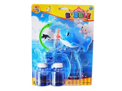 B/O SHARK BUBBLE GUN WITH 2 LED，MUSIC，2 BOTTLE LIQUID - HP1072073