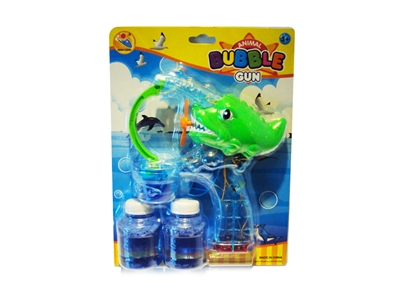 B/O CROCODILE BUBBLE GUN WITH 2 LED，MUSIC，2 BOTTLE LIQUID - HP1072077