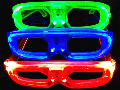LIGHT UP GLASSES，RED/BLUE/GREEN 3 LIGHT ASST - HP1072236