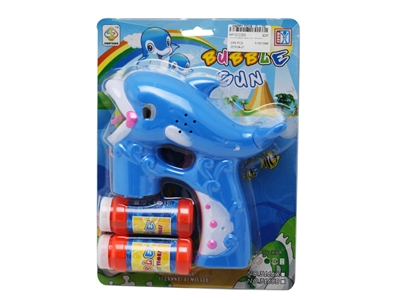 B/O DOLPHIN BUBBLE GUN W/MUSIC，LIGHT，2 BOTTLE LIQUID - HP1072283