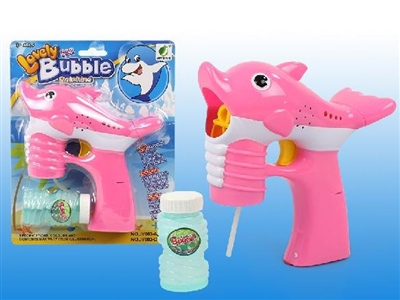 B/O SHARK BUBBLE GUN W/MUSIC，BLUE LED，1 BOTTLE LIQUID - HP1072412
