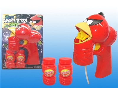B/O ANGRY BIRD BUBBLE GUN W/MUSIC，BLUE LED，2 BOTTLE LIQUID - HP1072415