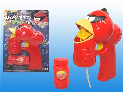 B/O ANGRY BIRD BUBBLE GUN W/MUSIC，BLUE LED，1 BOTTLE LIQUID - HP1072416