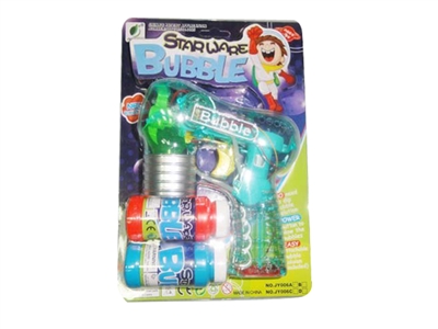 B/O TRANSPARENT BUBBLE GUN W/MUSIC，4 LED，2 BOTTLE LIQUID - HP1072417