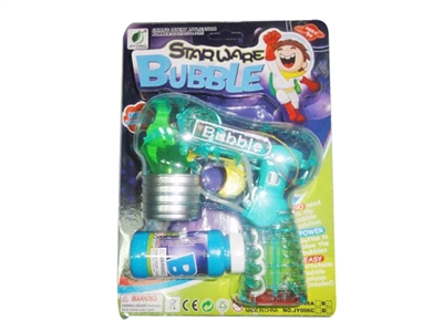 B/O TRANSPARENT BUBBLE GUN W/MUSIC，4 LED，1 BOTTLE LIQUID - HP1072418