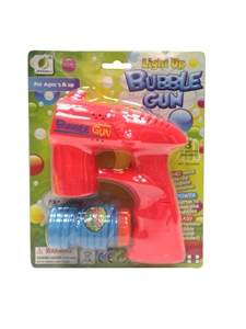 B/O BUBBLE GUN W/MUSIC，BLUE LED，1 BOTTLE LIQUID - HP1072424