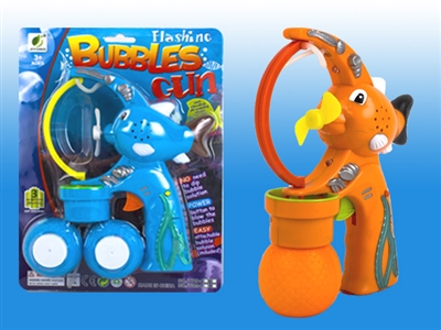 B/O BUBBLE GUN W/MUSIC，LIGHT，2 BOTTLE LIQUID - HP1072425