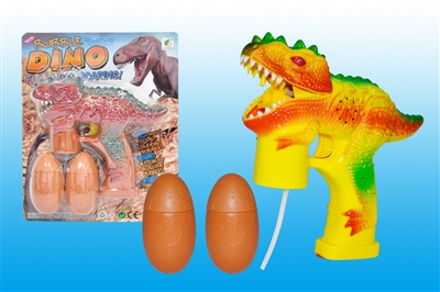 B/O DINOSAUR BUBBLE GUN W/MUSIC，3 LED，2 BOTTLE LIQUID - HP1072430