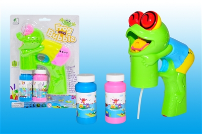 B/O FROG BUBBLE GUN W/MUSIC，3 LED，2 BOTTLE LIQUID - HP1072432