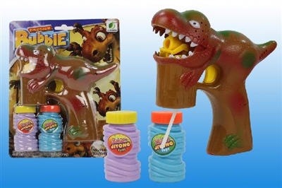 B/O DINOSAUR BUBBLE GUN W/MUSIC，BLUE LED，2 BOTTLE LIQUID - HP1072436
