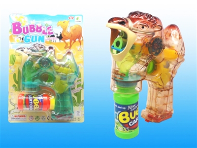 B/O TRANSPARENT CAMEL BUBBLE GUN W/MUSIC，4 LED，1 BOTTLE LIQUID - HP1072439