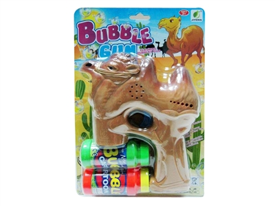 B/O CAMEL BUBBLE GUN W/MUSIC，BLUE LED，2 BOTTLE LIQUID - HP1072440