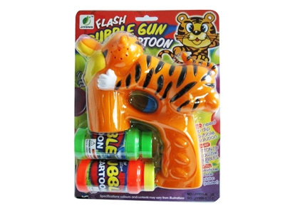 B/O TIGER BUBBLE GUN W/MUSIC，BLUE LED，2 BOTTLE LIQUID - HP1072451