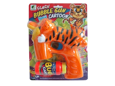 B/O TIGER BUBBLE GUN W/MUSIC，BLUE LED，1 BOTTLE LIQUID - HP1072452