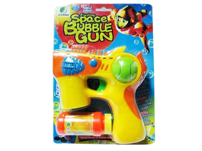 B/O TRANSPARENT BUBBLE GUN W/MUSIC，BLUE LED，1 BOTTLE LIQUID - HP1072458