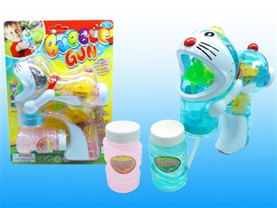 B/O TRANSPARENT BUBBLE GUN W/MUSIC，4 LED，2 BOTTLE LIQUID - HP1072467