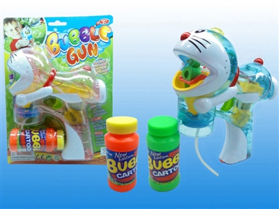 B/O TRANSPARENT BUBBLE GUN W/MUSIC，4 LED，2 BOTTLE LIQUID - HP1072471