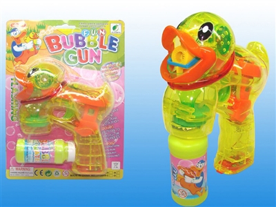 B/O TRANSPARENT DUCK BUBBLE GUN W/MUSIC，4 LED，1 BOTTLE LIQUID - HP1072476