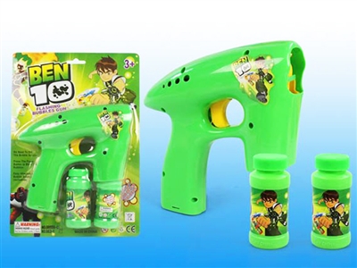 B/O BEN10 BUBBLE GUN W/BLUE LED，2 BOTTLE LIQUID - HP1072480