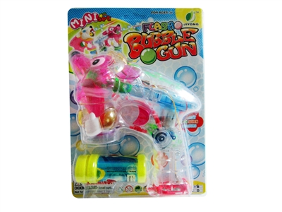 B/O TRANSPARENT BUBBLE GUN W/MUSIC，LIGHT，1 BOTTLE LIQUID - HP1072487