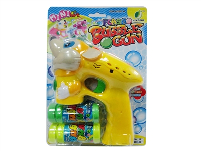 B/O BUBBLE GUN W/MUSIC，BLUE LED，2 BOTTLE LIQUID - HP1072488
