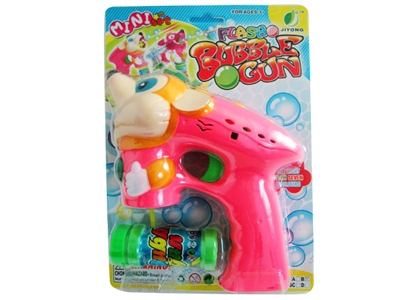 B/O BUBBLE GUN W/MUSIC，BLUE LED，1 BOTTLE LIQUID - HP1072489