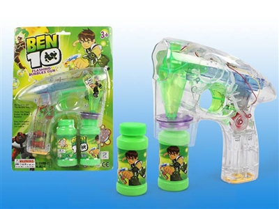 B/O TRANSPARENT BUBBLE GUN W/MUSIC，4 LED，2 BOTTLE LIQUID - HP1072491