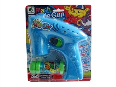 B/O BUBBLE GUN W/MUSIC，BLUE LED，1 BOTTLE LIQUID - HP1072493