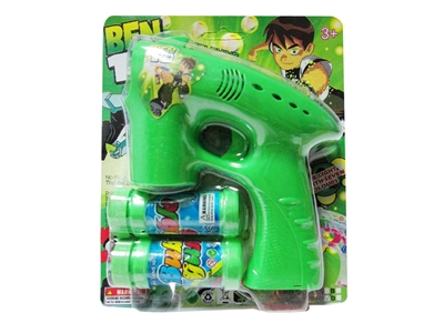 B/O BEN10 BUBBLE GUN W/MUSIC，BLUE LED，2 BOTTLE LIQUID - HP1072496