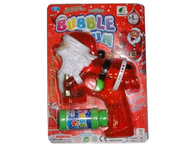 B/O TRANSPARENT SANTA CLAUS BUBBLE GUN W/MUSIC，4 LED，1 BOTTLE LIQUID - HP1072499