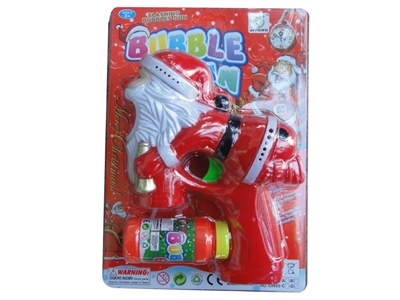 B/O SANTA CLAUS BUBBLE GUN W/MUSIC，BLUE LED，1 BOTTLE LIQUID - HP1072501