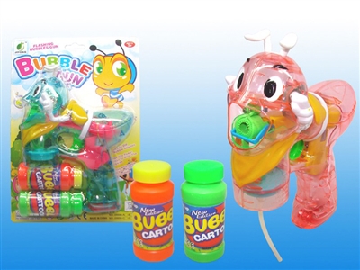 B/O TRANSPARENT ANT BUBBLE GUN W/MUSIC，4 LED，2 BOTTLE LIQUID - HP1072502