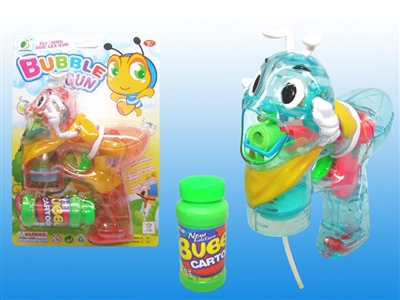 B/O TRANSPARENT ANT BUBBLE GUN W/MUSIC，4 LED，1 BOTTLE LIQUID - HP1072503