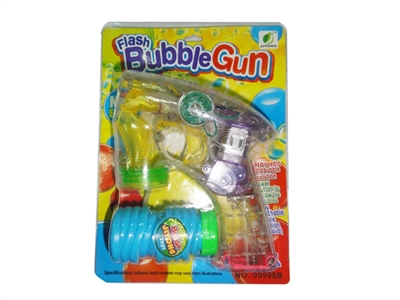B/O TRANSPARENT BUBBLE GUN W/MUSIC，4 LED，1 BOTTLE LIQUID - HP1072507