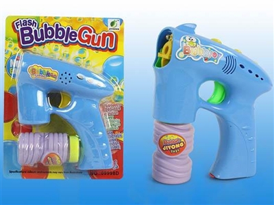 B/O BUBBLE GUN W/MUSIC，LIGHT，1 BOTTLE LIQUID - HP1072509